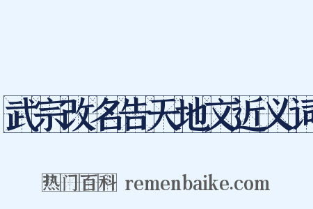 武宗改名告天地文近义词是什么意思的图片